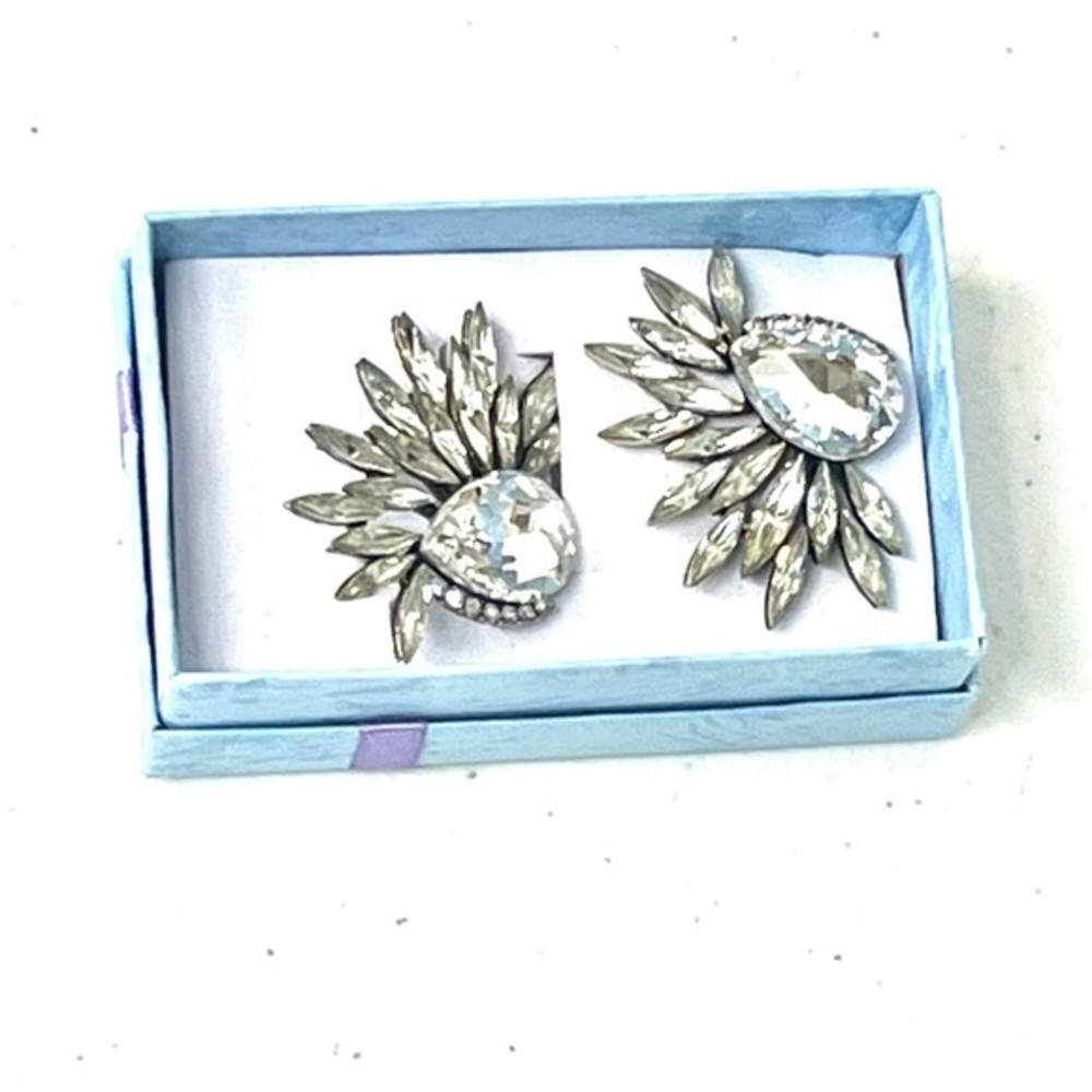 Victoria Leland Designs Elegant Silver Crystal Earrings
